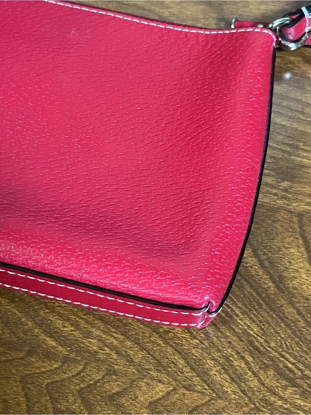 Kate Spade New York Red Pebbled Leather Wristlet Zip Pouch